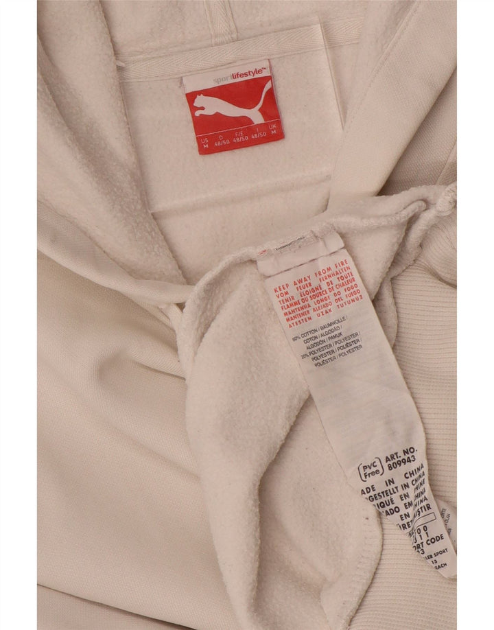 Мужской джемпер с капюшоном PUMA, средний белый хлопок, белый