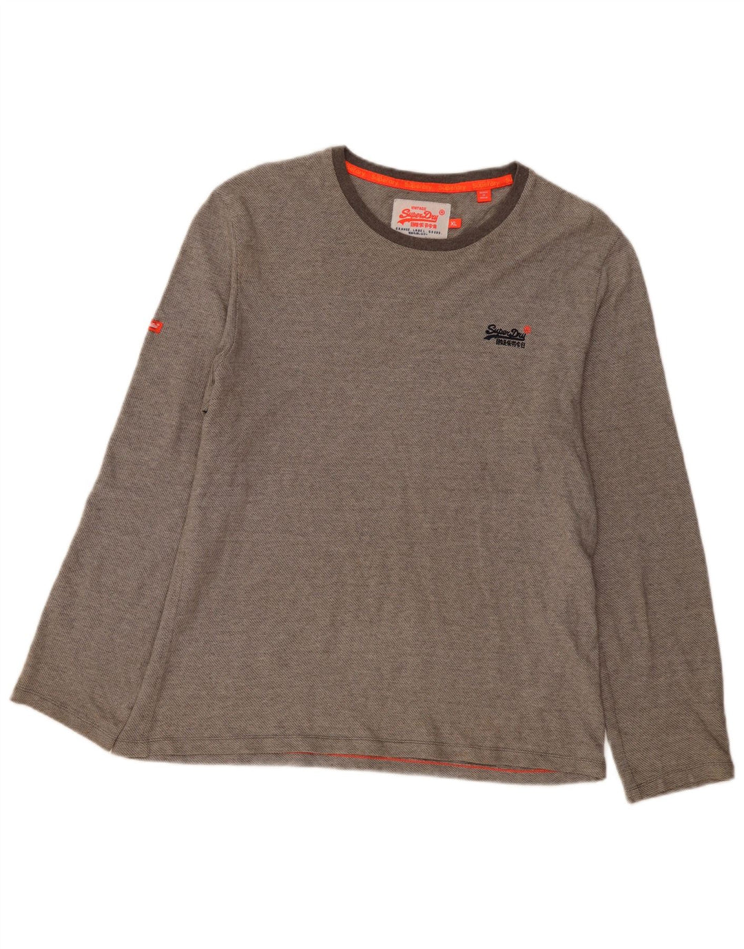 Мужской топ Superdry с длинным рукавом XL, серый хлопок