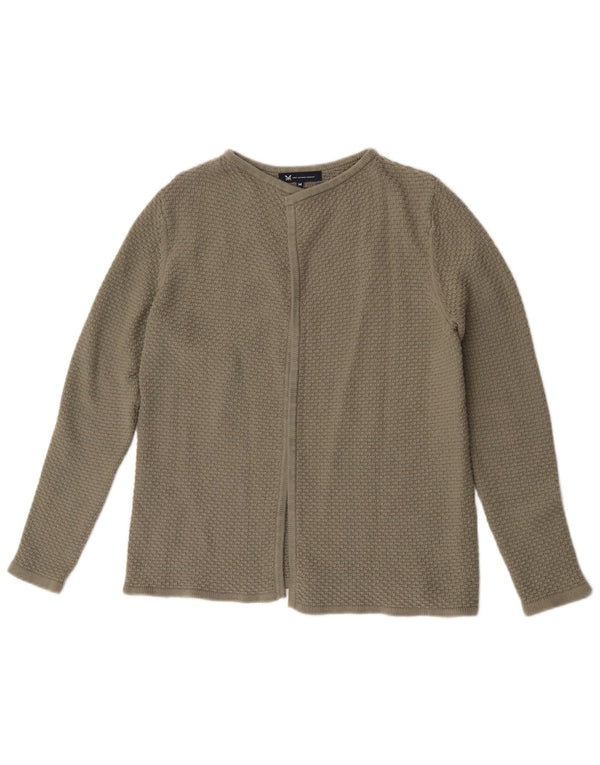 Crew Clothing Женский открытый кардиган-свитер UK 14, средний зеленый хлопок, хлопок