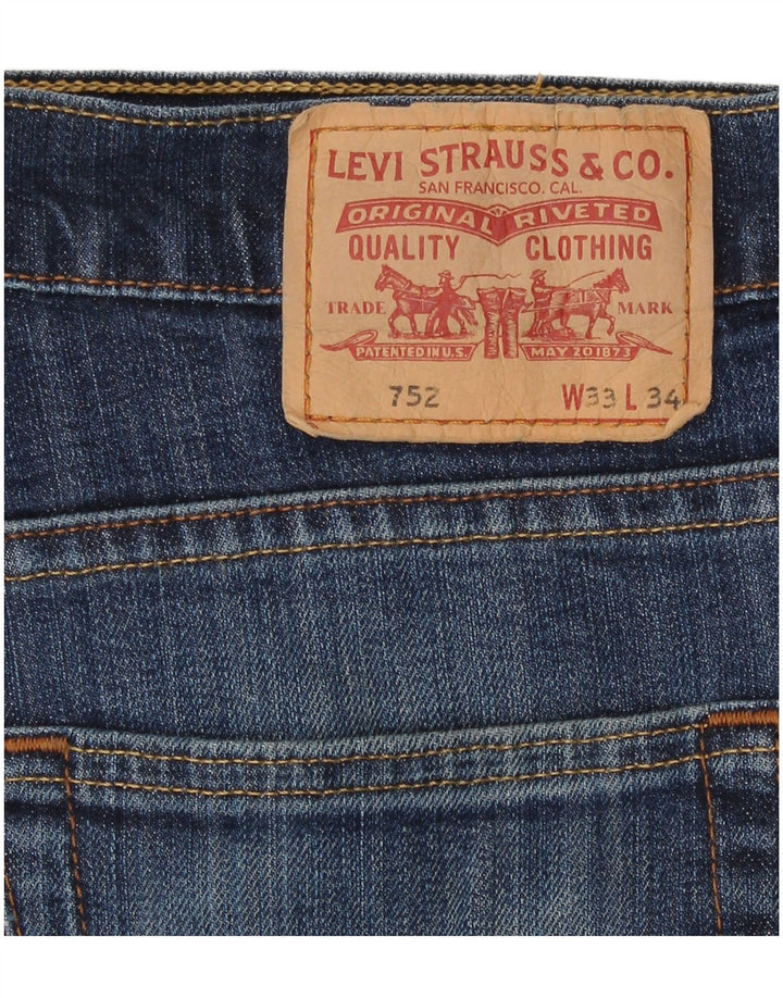 Женские прямые джинсы Levi's 752 W33 L31 синие, хлопок