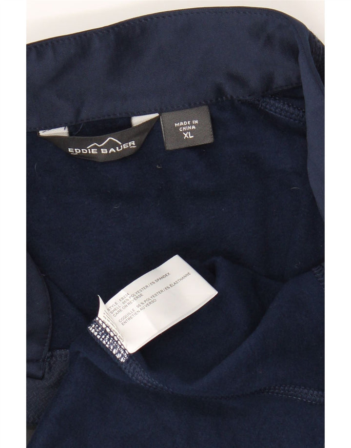 EDDIE BAUER Mens Zip Neck Pullover Tracksuit Top XL Navy Blue Polyester Vintage Eddie Bauer and Second-Hand Eddie Bauer from Messina Hembry 