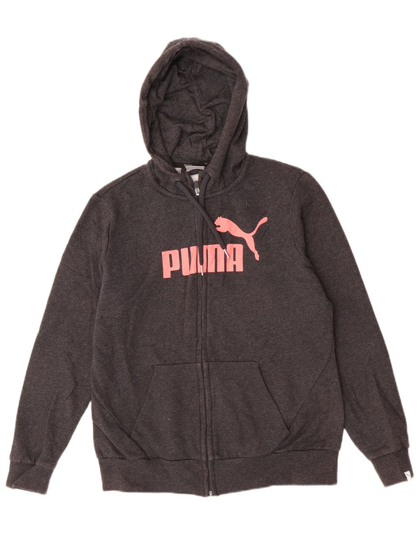 Женский свитер с капюшоном на молнии с графическим рисунком Puma UK 14, большой серый цвет