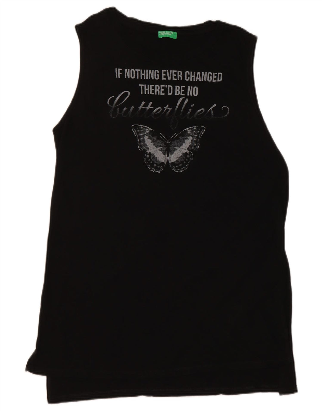Женский жилет с рисунком Benetton Top UK 14 Medium Black Butterfly