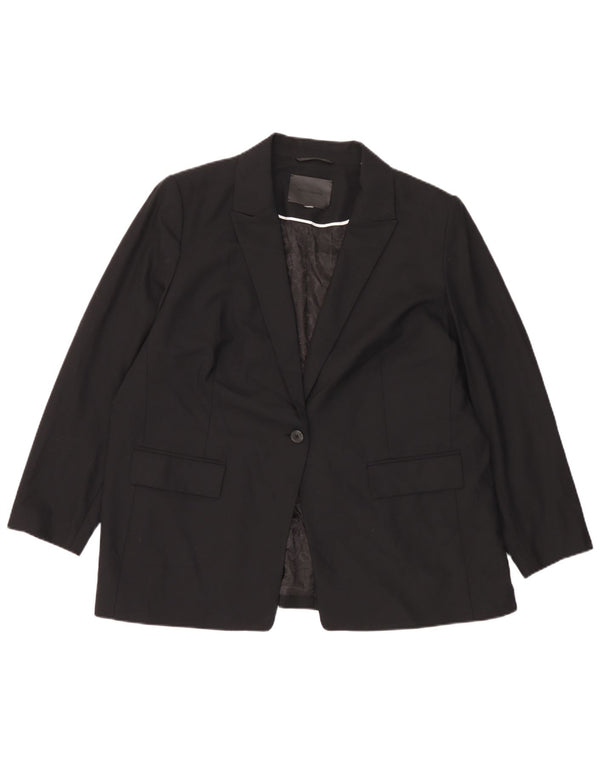 Женский пиджак Marks & Spencer с автографом на 1 пуговице, Великобритания 18 XL, черный