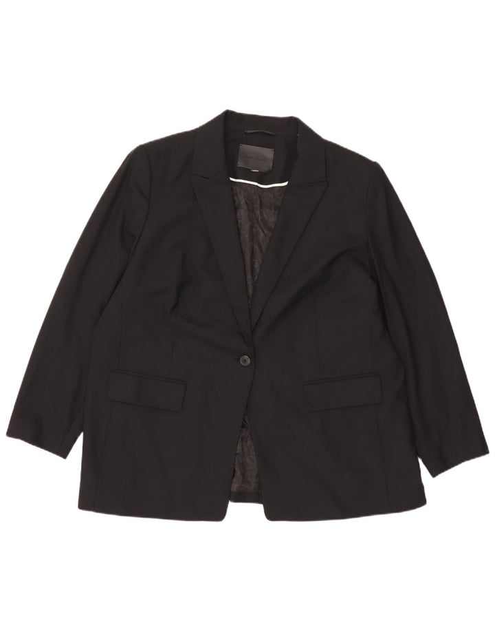 Женский пиджак Marks & Spencer с автографом на 1 пуговице, Великобритания 18 XL, черный