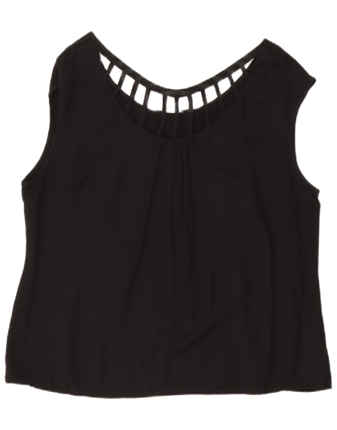 LAURA ASHLEY Женская блузка без рукавов, топ UK 18 XL, черная вискоза