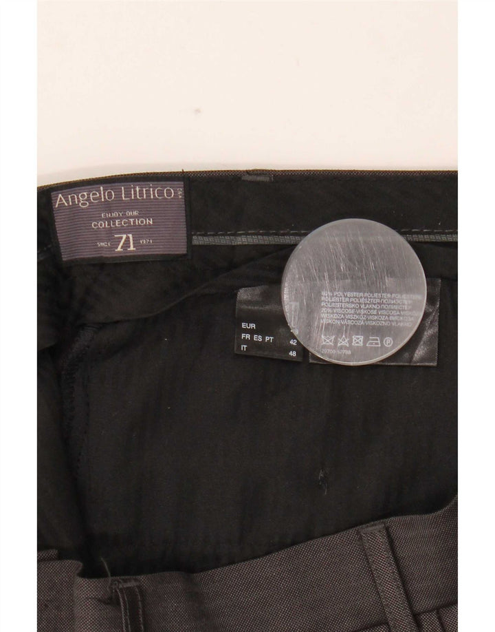 Мужские костюмные брюки Angelo Litrico IT 48 Medium W34 L30 Серые в тонкую полоску