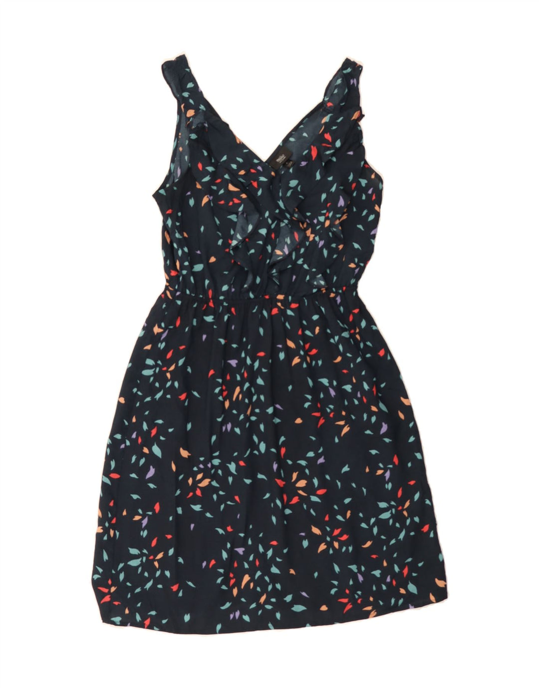 MOSSIMO Womens Sleeveless A-Line Dress UK 8 Small Navy Blue Spotted Vintage Mossimo and Second-Hand Mossimo from Messina Hembry 