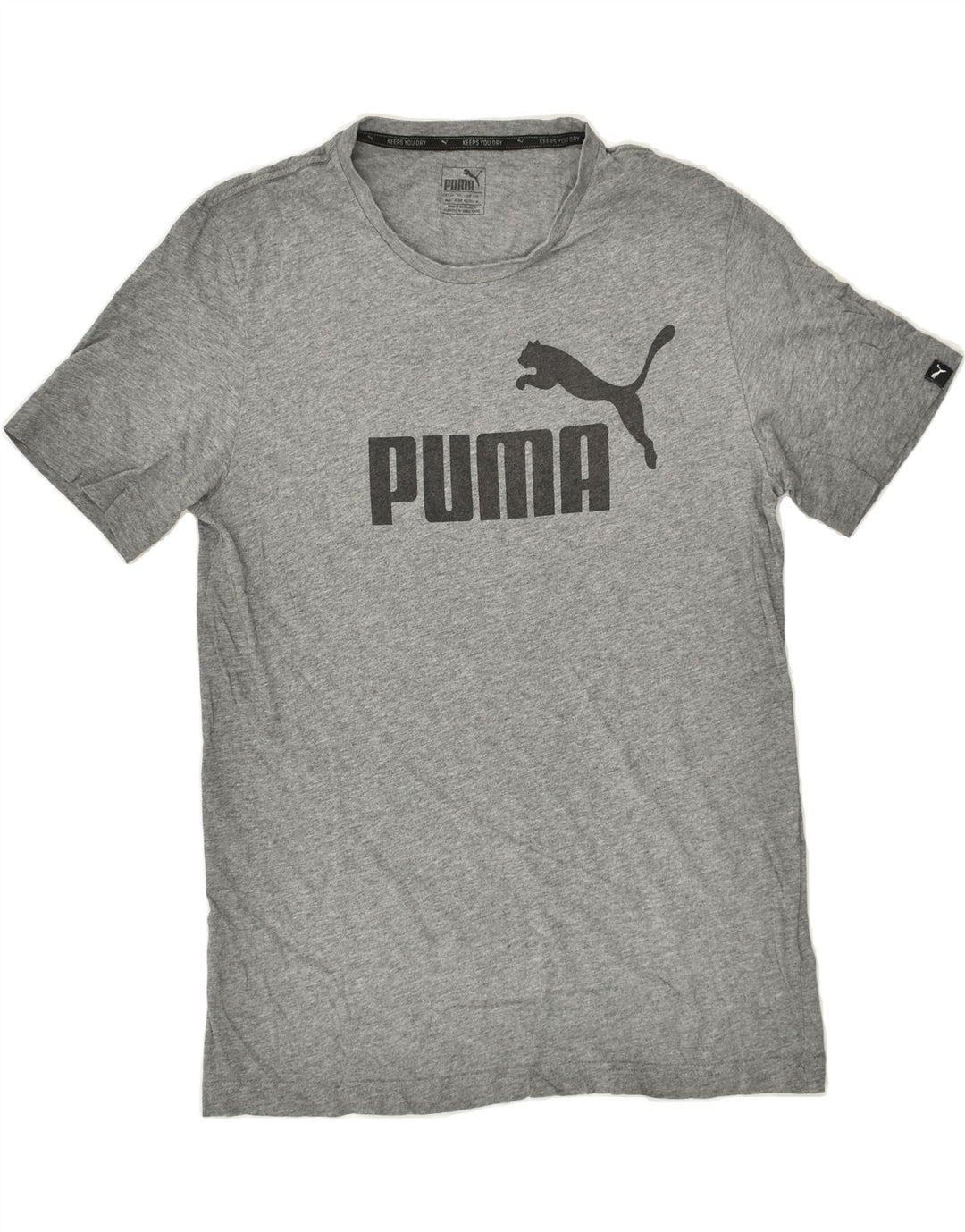 PUMA Mens Graphic T-Shirt Top Medium Grey Cotton | Vintage Puma | Thrift | Second-Hand Puma | Used Clothing | Messina Hembry 