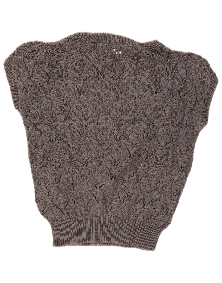 VINTAGE Женский жилет безрукавка UK 16 Большой Серый