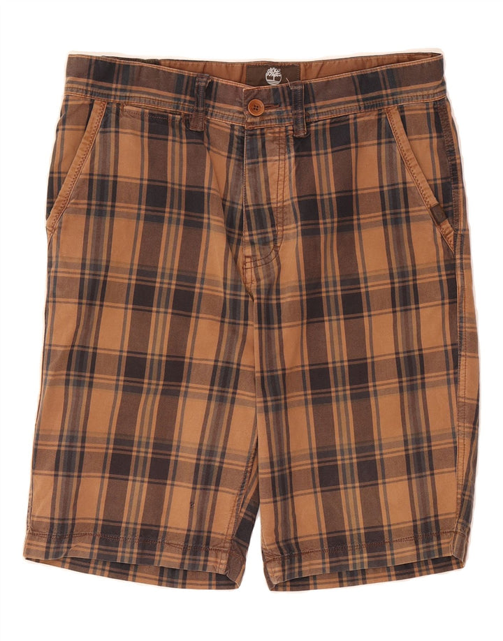 TIMBERLAND Mens Coupe Standard Chino Shorts W30 Medium Brown Check Vintage Timberland and Second-Hand Timberland from Messina Hembry 