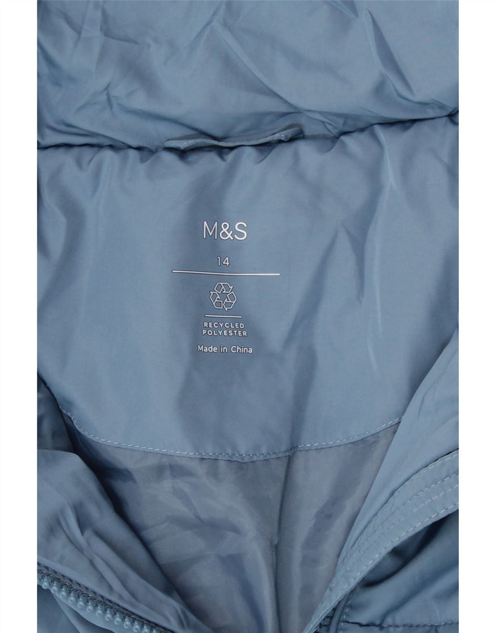 Женская стеганая куртка Marks & Spencer UK 14, большой синий полиэстер
