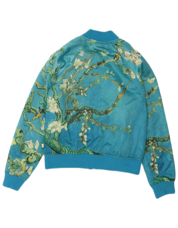 Женская большая университетская куртка Vans Von Gogh Museum UK 6 XS синяя с цветочным принтом