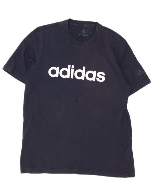 Adidas Мужская футболка с рисунком Топ среднего размера, темно-синий, хлопок