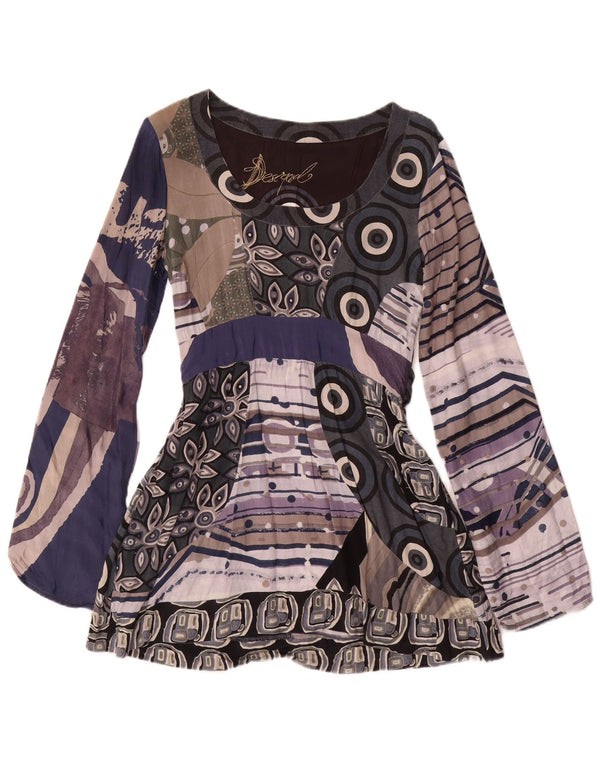 Женское платье А-силуэта Desigual UK 12, средний разноцветный с геометрическим узором