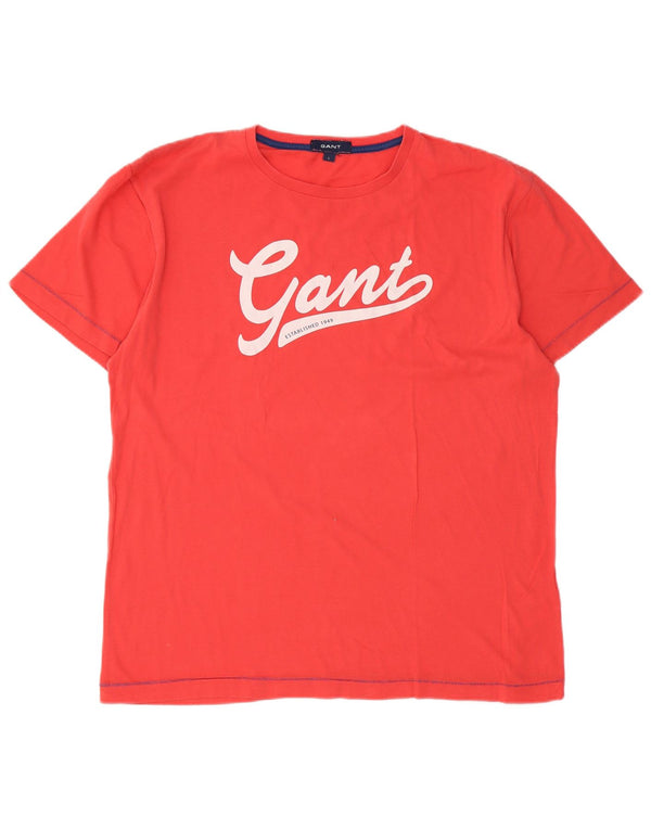 Мужская футболка с рисунком Gant, большой красный хлопок