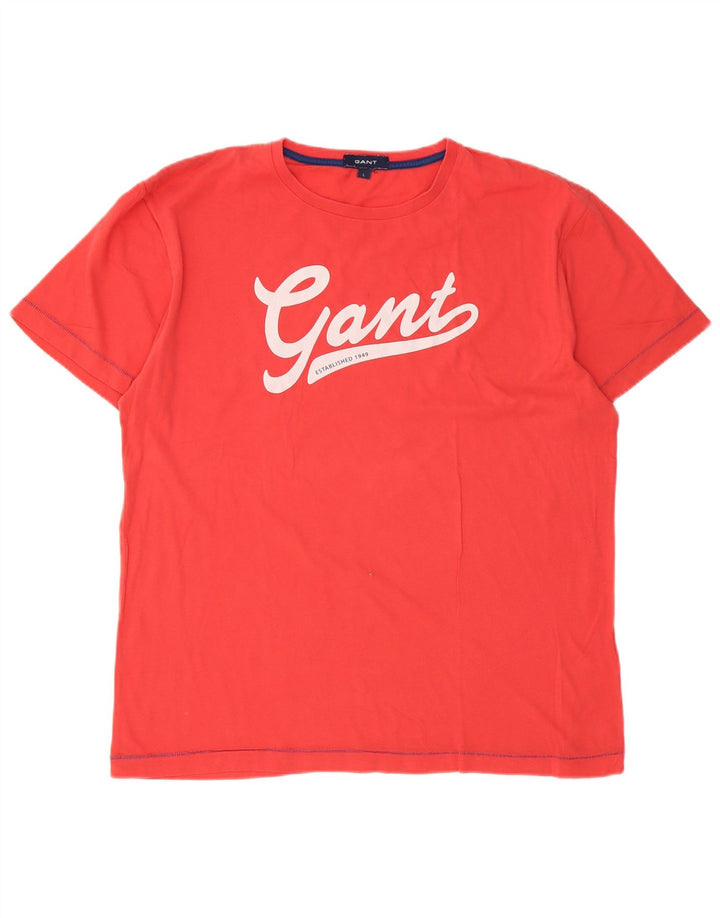 Мужская футболка с рисунком Gant, большой красный хлопок