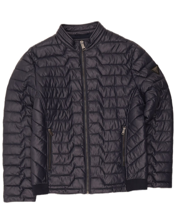 Guess Мужская стеганая куртка UK 42 XL Темно-синий полиэстер