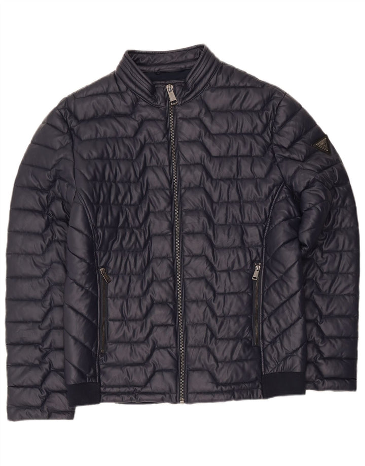 Guess Мужская стеганая куртка UK 42 XL Темно-синий полиэстер