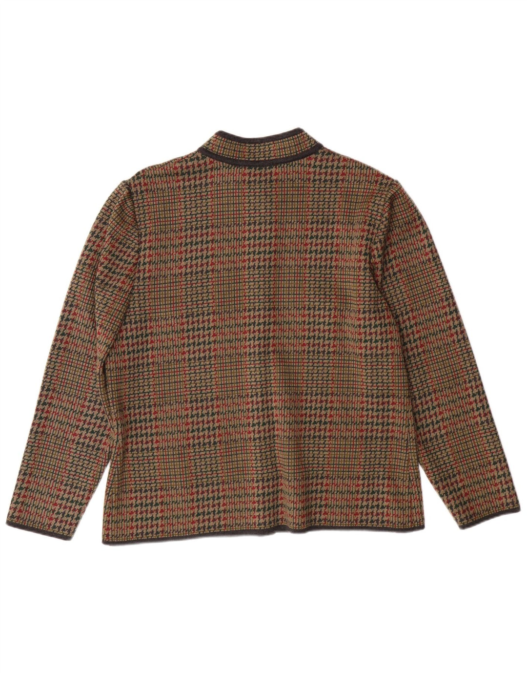 STIZZOLI Женский вязаный пиджак на 6 пуговицах IT 48 XL Коричневый с узором «гусиные лапки»