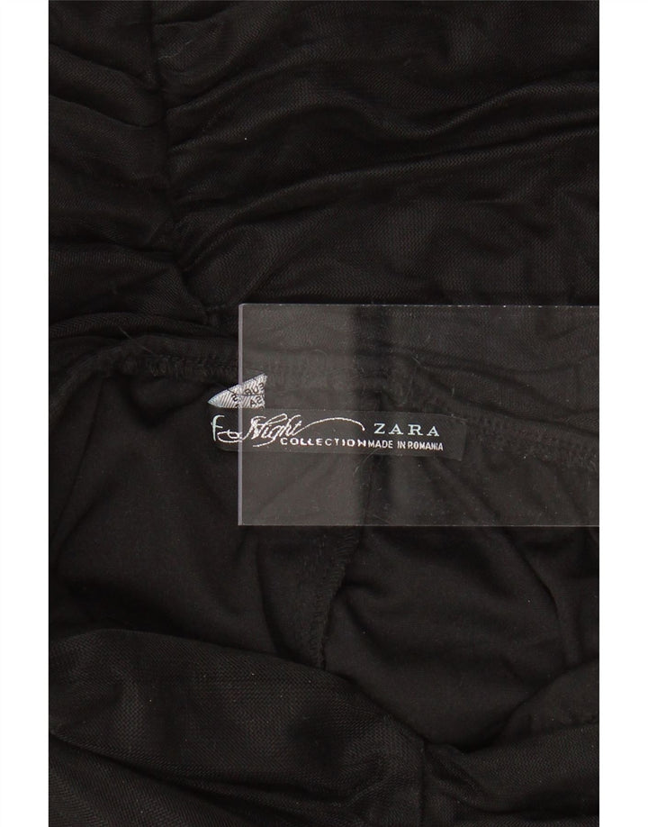 Женское облегающее платье без бретелек ZARA UK 8, маленькое черное