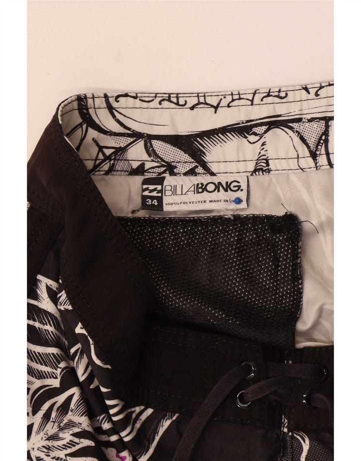 Billabong Мужские шорты для плавания с рисунком, большие черные полиэстер с цветочным принтом