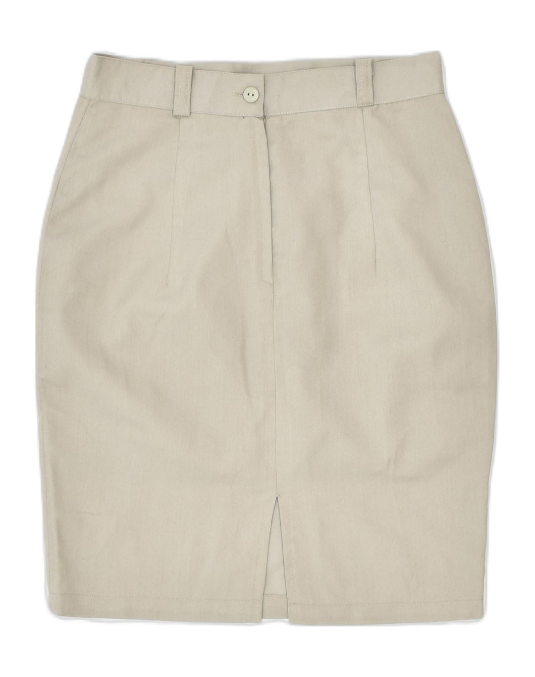 VINTAGE Womens High Waist Pencil Skirt IT 42 Medium W26 Beige Polyester | Vintage Vintage | Thrift | Second-Hand Vintage | Used Clothing | Messina Hembry 