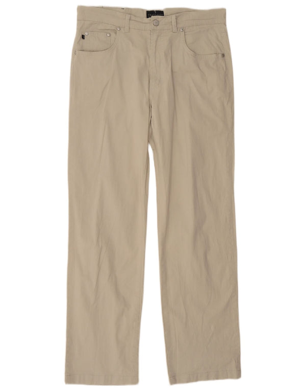 Мужские прямые повседневные брюки Trussardi W34 L30, бежевый хлопок