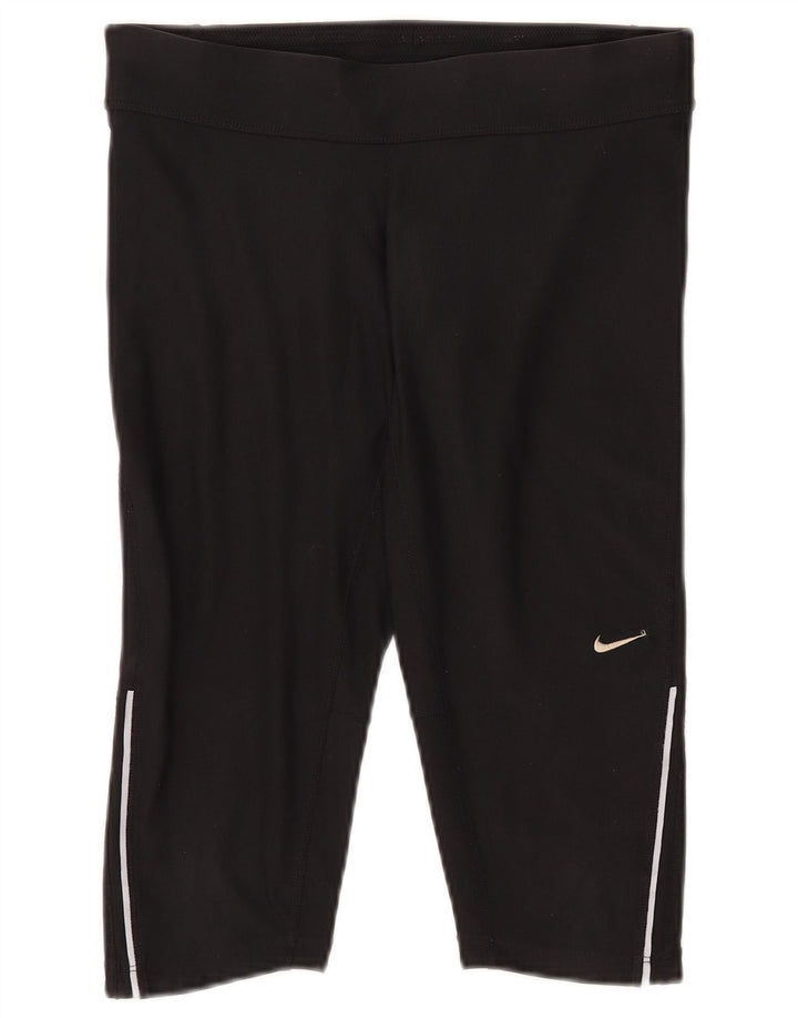 Женские спортивные шорты-бермуды NIKE Dri Fit UK 10, маленькие черные из полиэстера