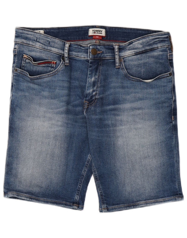 Tommy Hilfiger Мужские джинсовые шорты узкого кроя W34, большие синие, хлопок
