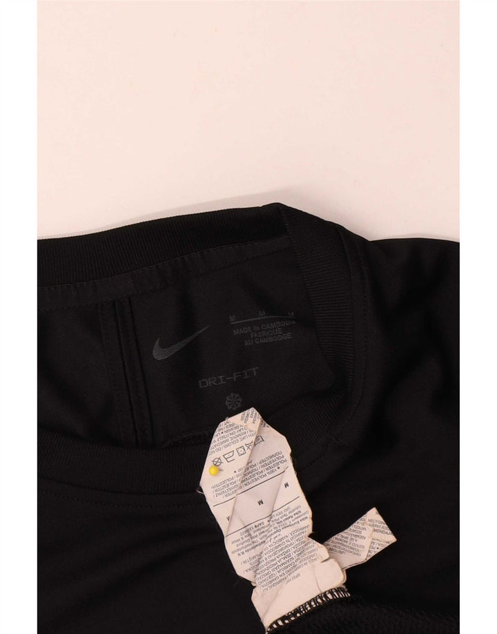 Мужская футболка Nike Dri Fit, средний черный полиэстер с цветными блоками