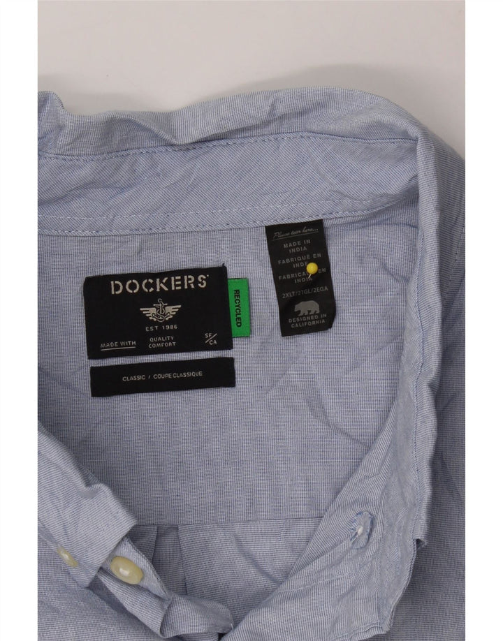 DOCKERS Mens Classic Fit Shirt 2XL Blue Cotton Vintage Dockers and Second-Hand Dockers from Messina Hembry 