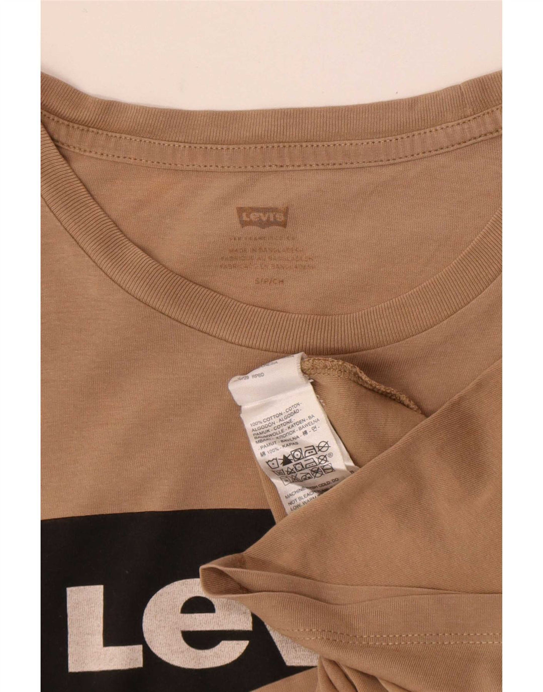 Мужская футболка с рисунком Levi's, маленький коричневый хлопок
