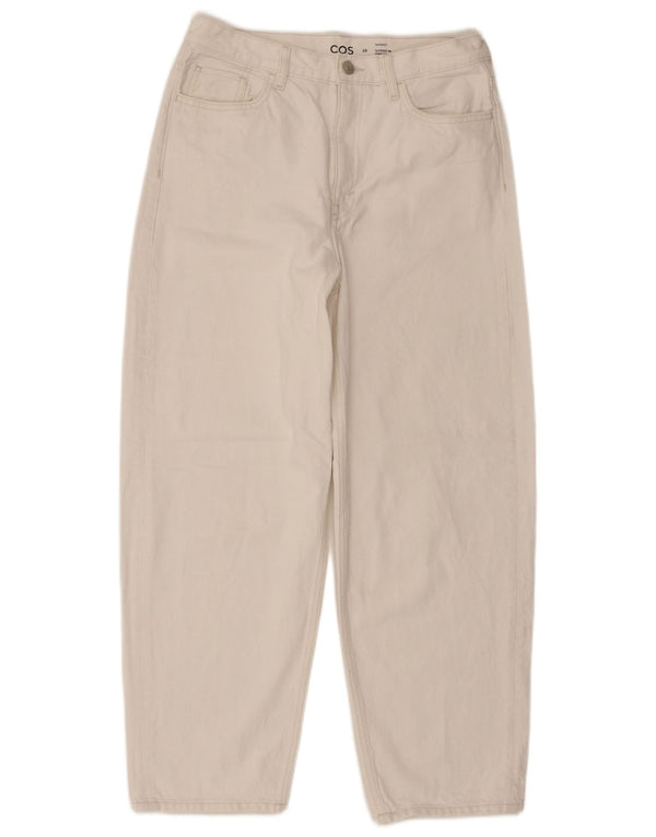 Cos Womens High Rise Tapered Jeans W28 L26 White Cotton