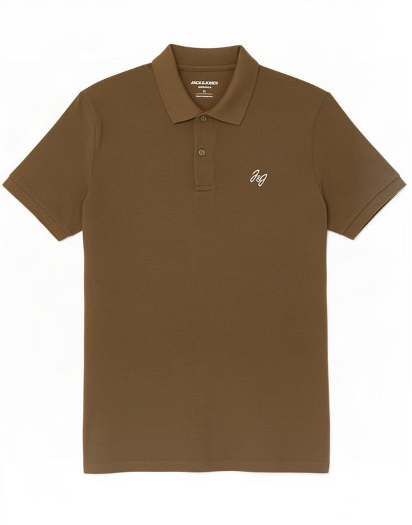 Мужская рубашка-поло Jack & Jones XL, цвет хаки, хлопок