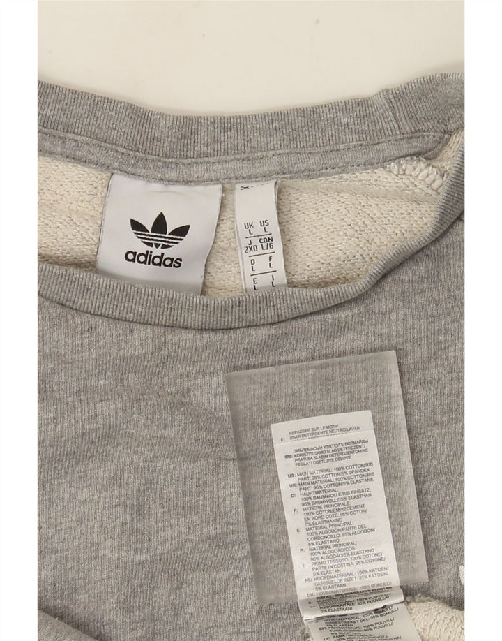 Мужской свитер Adidas, большой серый хлопковый джемпер в крапинку