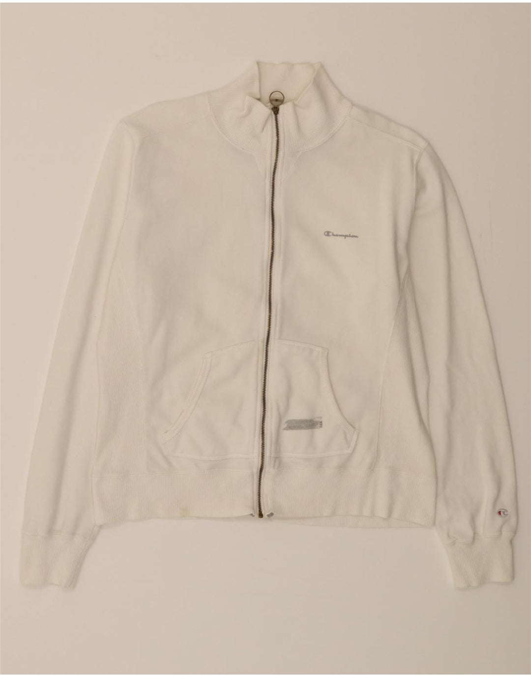 CHAMPION Womens Crop Tracksuit Top Jacket UK 16 Large White Cotton Vintage Champion and Second-Hand Champion from Messina Hembry 