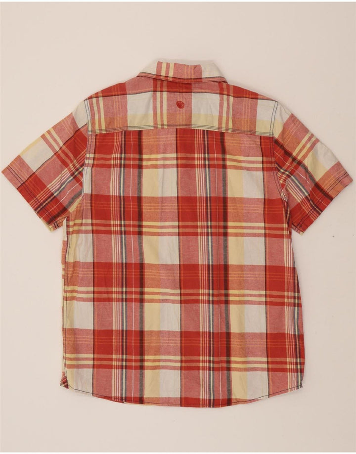 FAT FACE Mens Short Sleeve Shirt Large Red Check Cotton Vintage Fat Face and Second-Hand Fat Face from Messina Hembry 