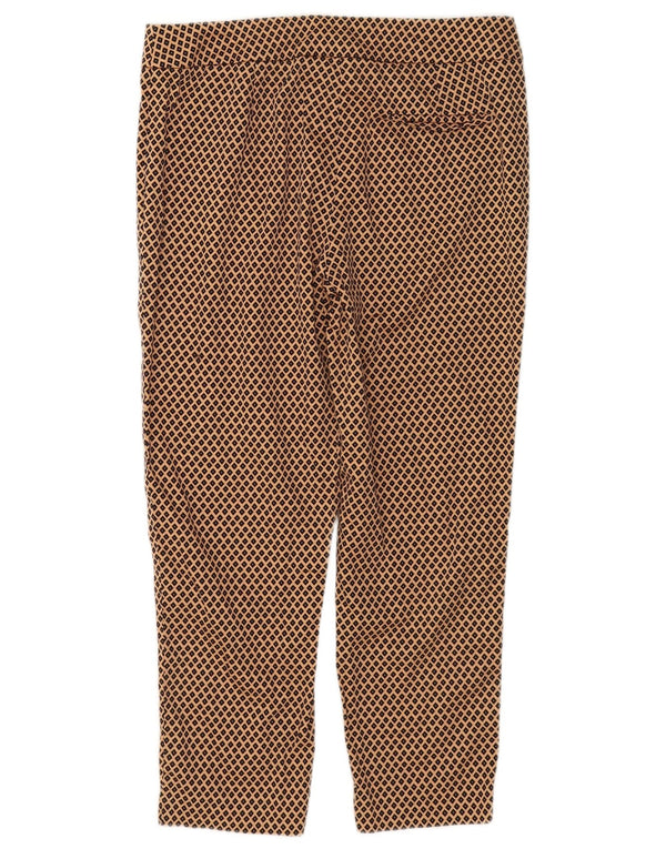 Женские укороченные брюки Marks & Spencer UK 10, маленькие W32 L24, коричневые с геометрическим рисунком