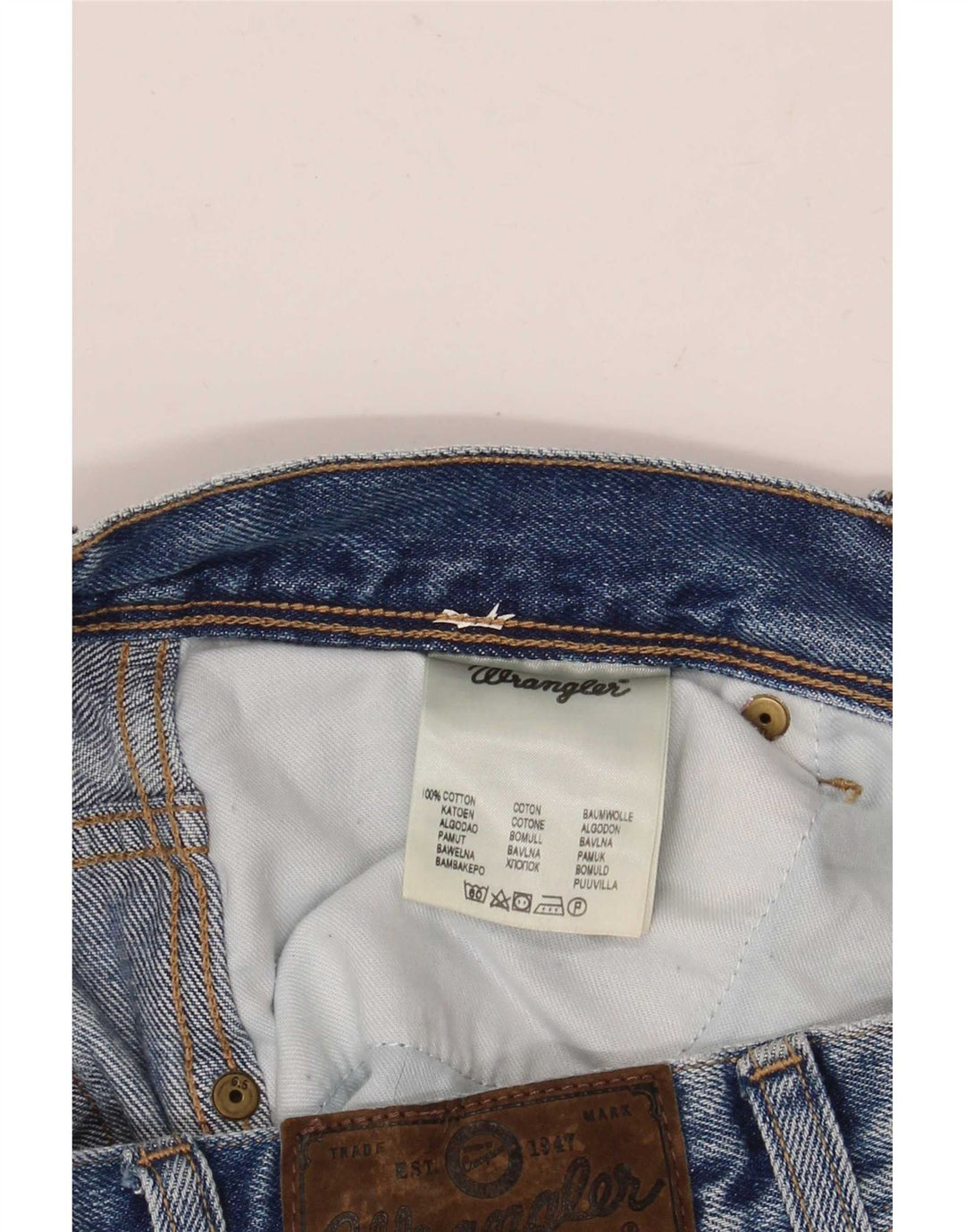 Мужские прямые джинсы Wrangler стандартного кроя W38 L30, синие, хлопок