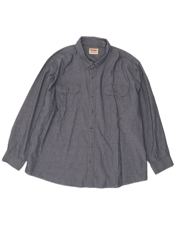 WRANGLER Mens Shirt 3XL Navy Blue Cotton