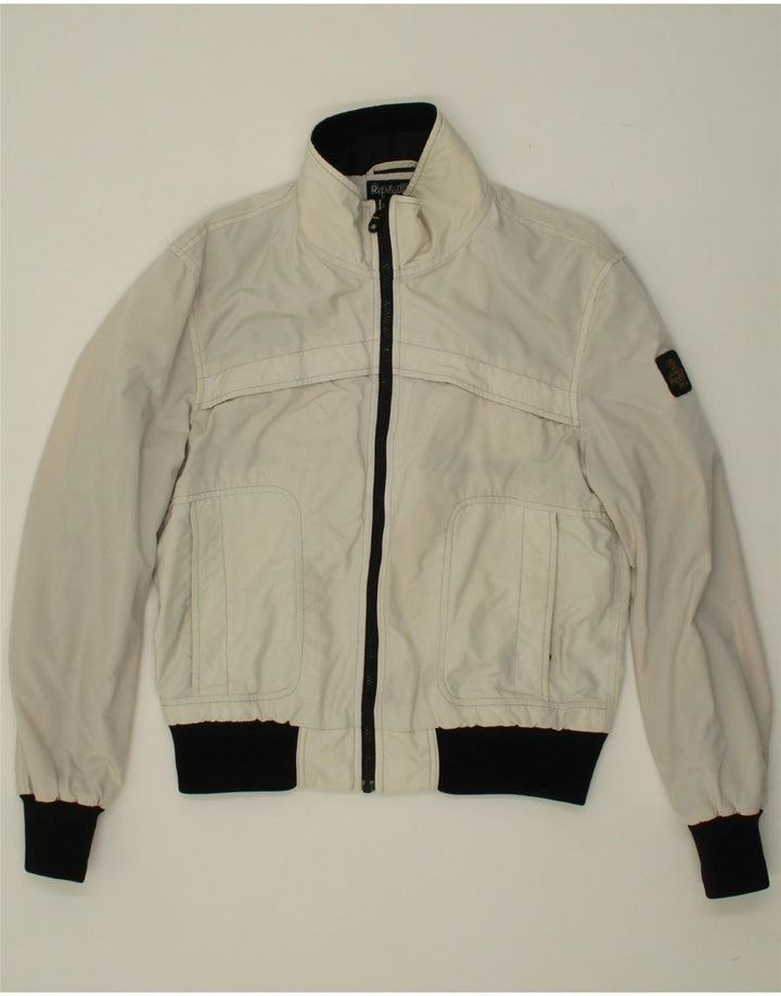 REFRIGIWEAR Womens Rain Jacket UK 16 Large Off White Nylon Vintage Refrigiwear and Second-Hand Refrigiwear from Messina Hembry 