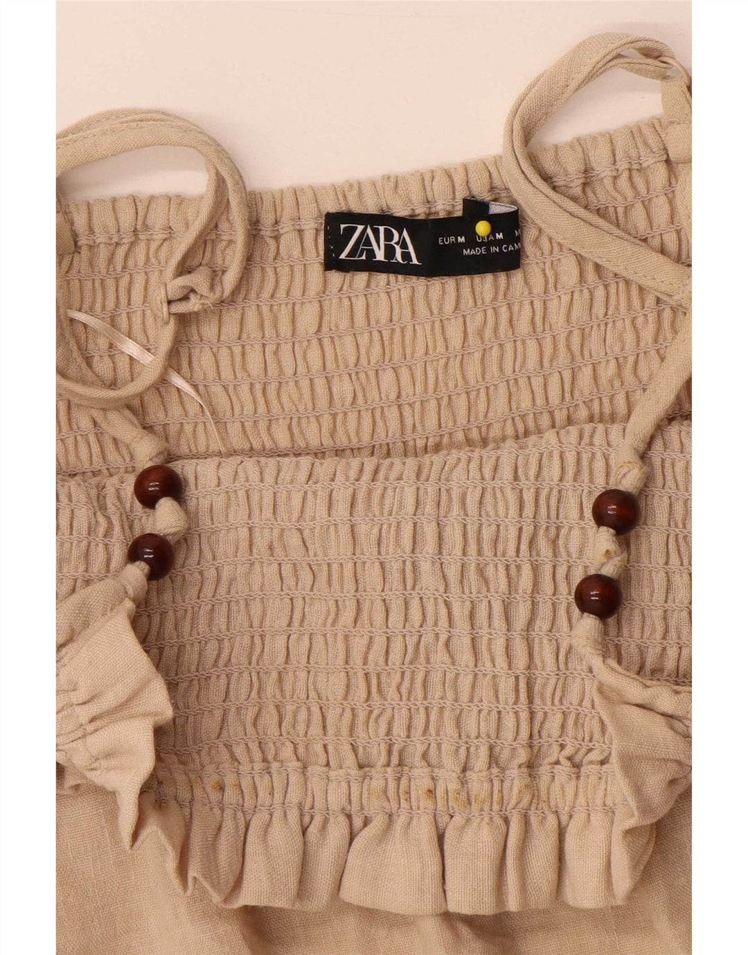 Женское платье-трапеция без рукавов Zara UK 12, средний бежевый
