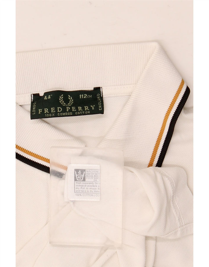 Мужская рубашка поло Fred Perry среднего размера, белый хлопок