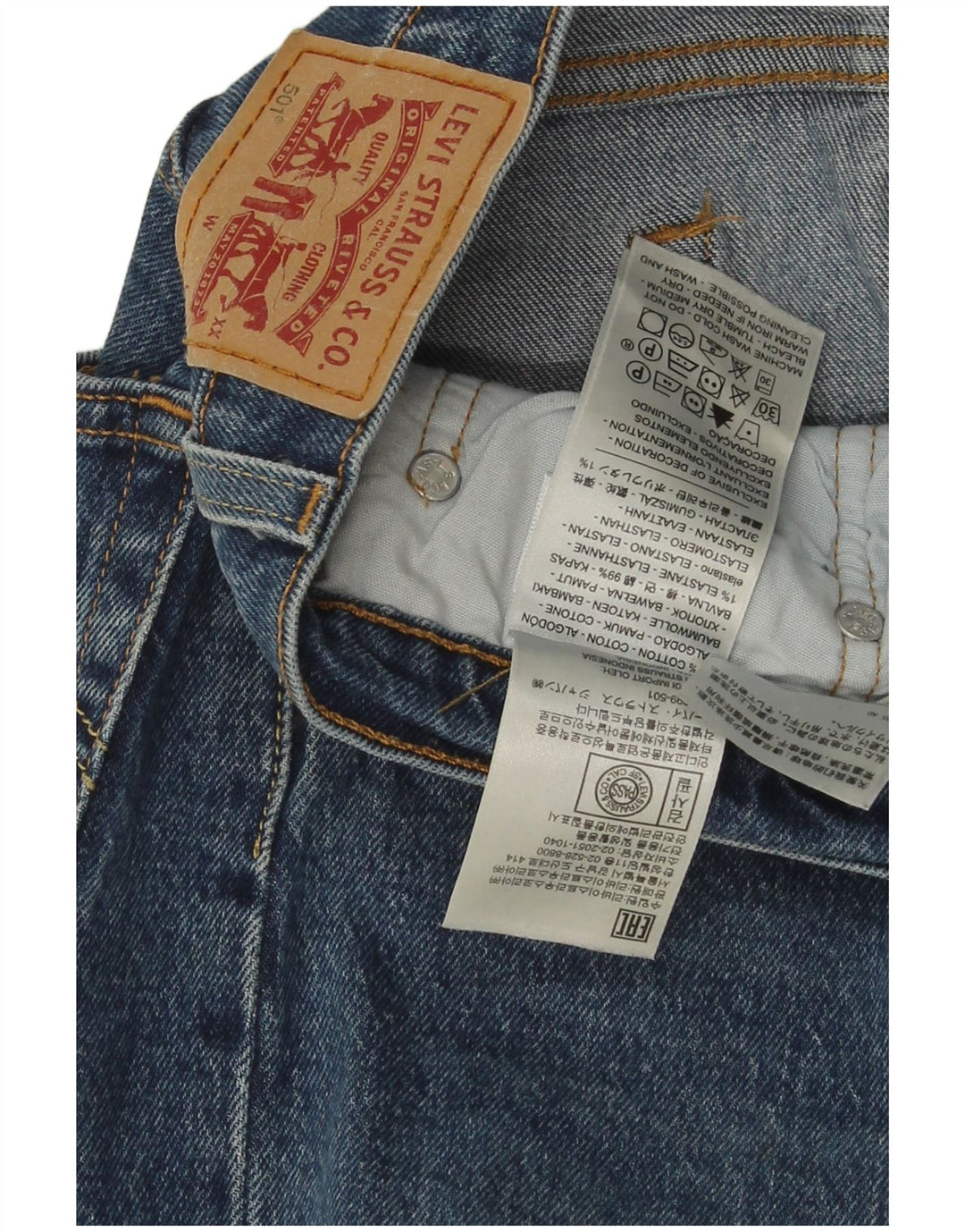 Мужские прямые джинсы Levi's 501 W30 L30 синие, хлопок
