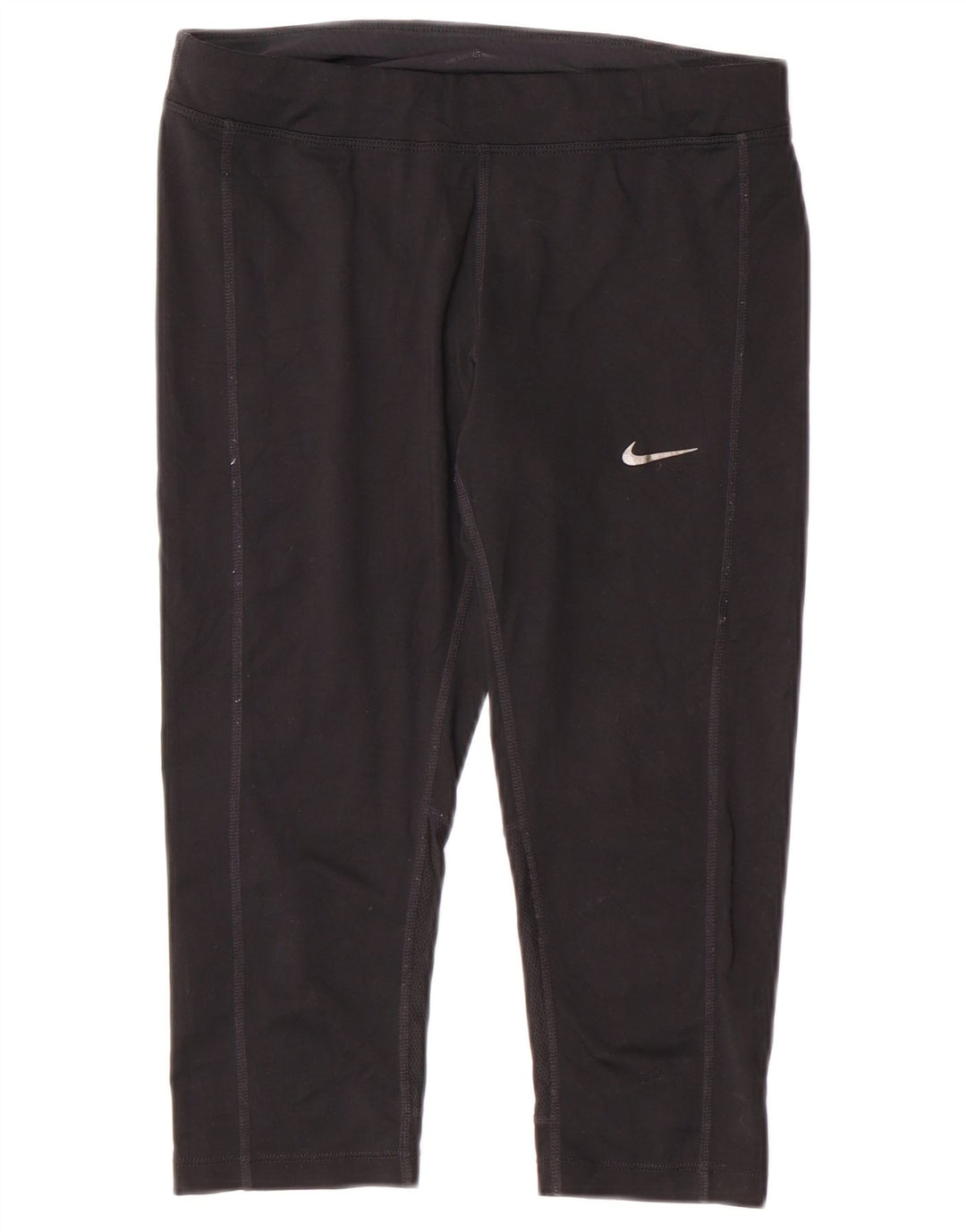 Женские капри Nike Dri Fit UK 10, маленькие черные спортивные леггинсы из полиэстера