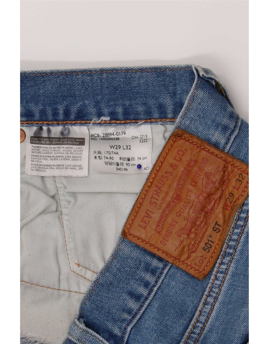 Женские прямые джинсы Levi's 501 W29 L32 синие