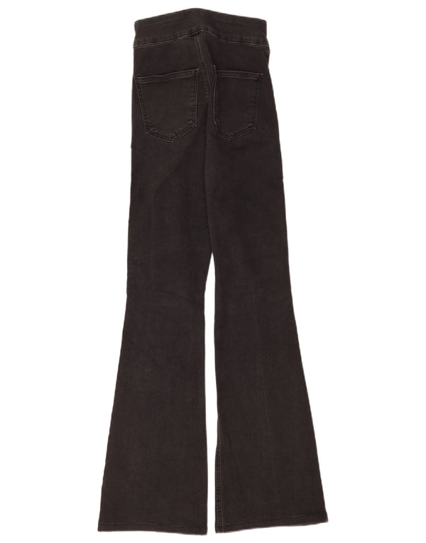Topshop Womens Three Stripes Flared Jeans W26 L29 Black Cotton