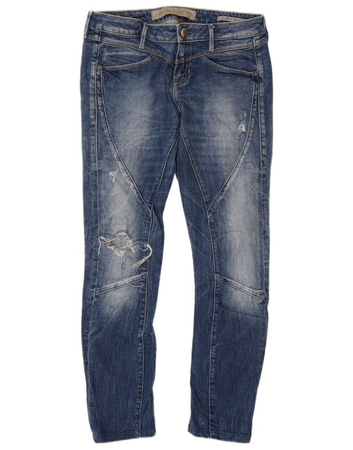 GUESS Womens Distressed Skinny Jeans W26 L28 Blue