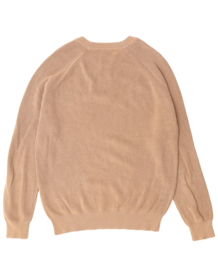 Мужской джемпер с круглым вырезом Zara, хлопковый джемпер среднего коричневого цвета